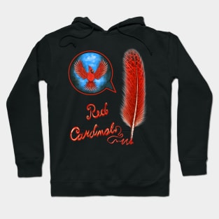 Red Cardinal bird feather red bird Hoodie